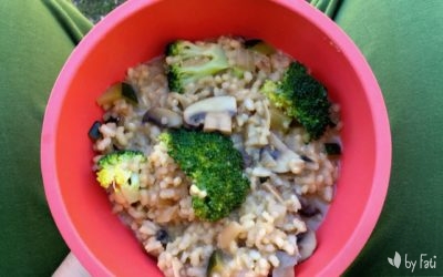 Risotto de verduras en autocaravana