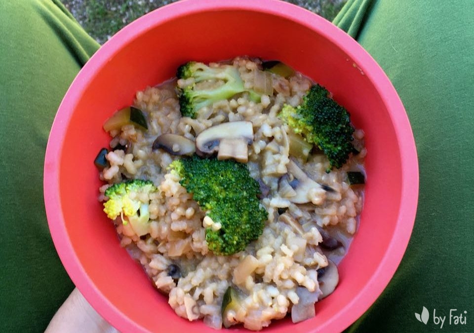 Risotto de verduras en autocaravana