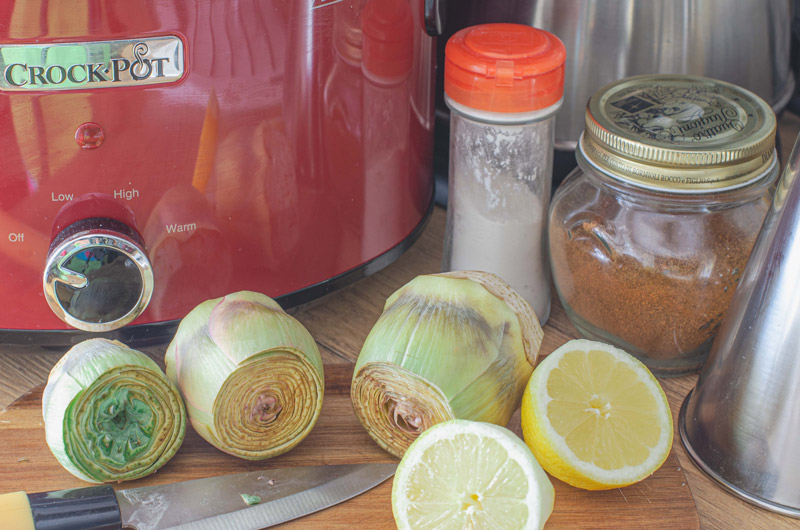 Alcachofas-en-crockpot